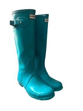 Hunter Turquoise Knee-High Rain Boots